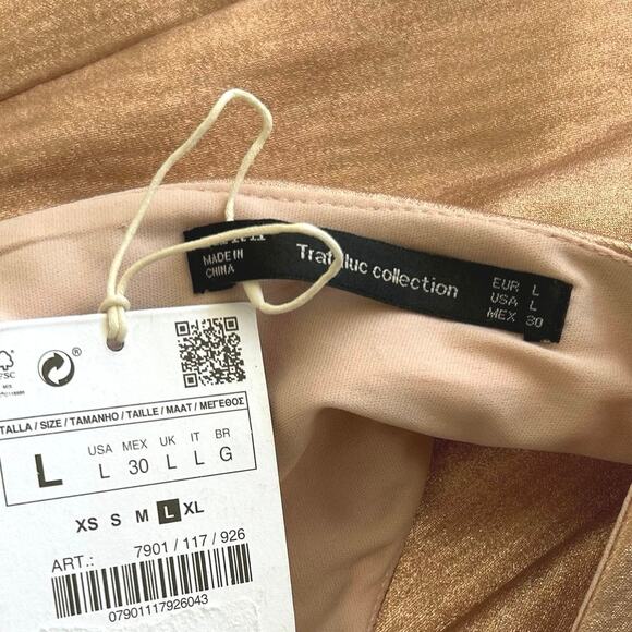 Zara Ruffle Tank Mini Dress in Rose Gold - Picture 6 of 7